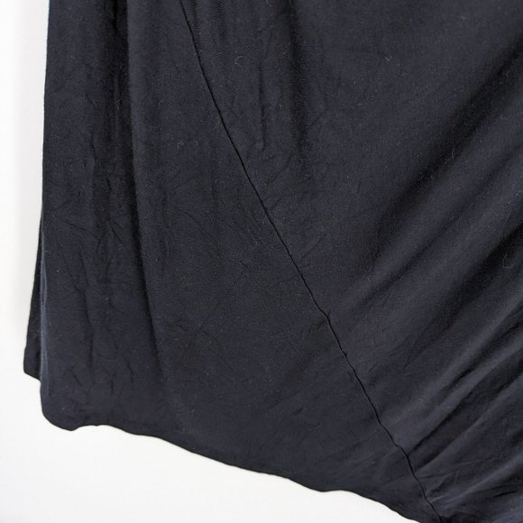 Soft Surroundings Darcey Dress XL Black Long Sleeve Lined Ruched Side Below Knee - Picture 7 of 13